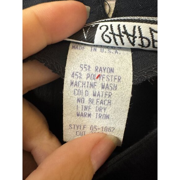 Womens CM Shapes Black Boxy Top 2X Black Short Sleeve Vintage 90s - Picture 4 of 4